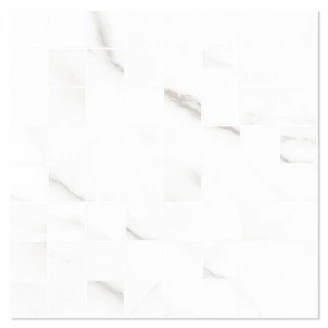 Marmor Mosaik Klinker <strong>Florens Carrara</strong>  Vit Polerad 30x30 (3.2x3.2) cm